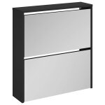 Vidaxl armoire � chaussures avec miroir � 2 niveaux noir 63x17x67 cm
