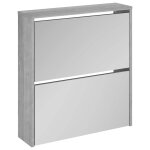 Vidaxl armoire � chaussures miroir 2 niveaux sonoma gris 63x17x67 cm