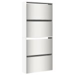 Vidaxl armoire  chaussures miroir 4 niveaux blanc brillant
