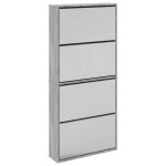 Vidaxl armoire � chaussures miroir 4 niveaux sonoma gris 63x17x134 cm