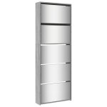 Vidaxl armoire  chaussures miroir 5 niveaux sonoma gris 63x17x169, 5cm