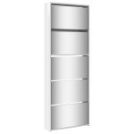 Vidaxl armoire chaussures miroir 5niveaux blanc brillant 63x17x169, 5cm