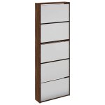 Vidaxl armoire � chaussures miroir 5niveaux ch�ne marron 63x17x169, 5cm