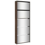 Vidaxl armoire  chaussures miroir 5niveaux chne marron 63x17x169, 5cm