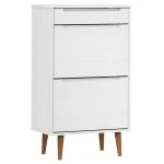 Vidaxl armoire  chaussures molde blanc 59, 5x35x103 cm bois de pin