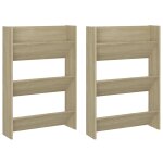Vidaxl armoires � chaussures murales 2 pcs ch�ne 60x18x90 cm agglom�r�