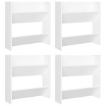 Vidaxl armoires � chaussures murales 4 pcs blanc bois d'ing�nierie