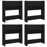 Vidaxl armoires � chaussures murales 4 pcs noir bois d'ing�nierie