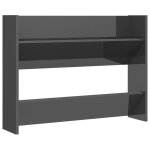 Vidaxl armoire  chaussures murale gris brillant bois d'ingnierie