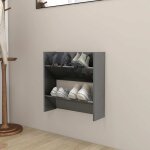 Vidaxl armoire � chaussures murale gris brillant bois d?ing�nierie