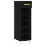 Vidaxl armoire  chaussures noir 30x35x105 cm bois d'ingnierie