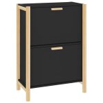 Vidaxl armoire � chaussures noir 57, 5x33x80 cm bois d'ing�nierie