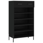 Vidaxl armoire  chaussures noir 60x35x105 cm bois d'ingnierie