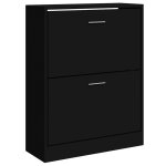 Vidaxl armoire � chaussures noir 63x24x81 cm bois d'ing�nierie