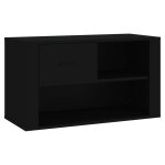 Vidaxl armoire  chaussures noir 80x35x45 cm bois d'ingnierie