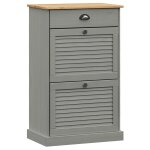Vidaxl armoire � chaussures vigo 60x35x96 cm gris bois massif de pin