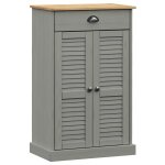 Vidaxl armoire  chaussures vigo gris 60x35x96 cm bois massif de pin
