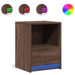 Vidaxl armoires de chevet et lumi�res led 2 pcs ch�ne marron
