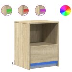 Vidaxl armoires de chevet et lumi�res led 2 pcs ch�ne sonoma