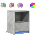 Vidaxl armoires de chevet et lumi�res led 2 pcs gris b�ton