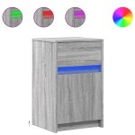 Vidaxl armoires de chevet et lumi�res led 2 pcs sonoma gris
