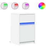 Vidaxl armoire de chevet avec lumi�res led blanc bois d'ing�nierie