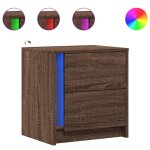 Vidaxl armoire de chevet et lumires led chne marron bois ingnierie