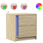 Vidaxl armoire de chevet avec lumires led chne sonoma