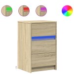 Vidaxl armoire de chevet avec lumi�res led ch�ne sonoma