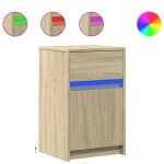 Vidaxl armoire de chevet avec lumi�res led ch�ne sonoma