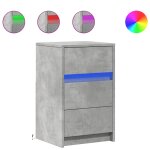 Vidaxl armoire de chevet et lumières led gris béton bois d'ingénierie Vidaxl armoire de chevet et lumières led gris béton bois d'ingénierie