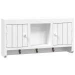 Vidaxl armoire � cl�s blanc 40x8, 5x20 cm bois d'ing�nierie et acier