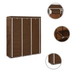 Vidaxl armoire avec compartiments et barres marron 150x45x175 cm tissu Vidaxl armoire avec compartiments et barres marron 150x45x175 cm tissu