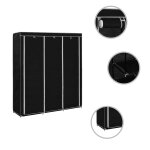 Vidaxl armoire avec compartiments et barres noir 150x45x175 cm tissu Vidaxl armoire avec compartiments et barres noir 150x45x175 cm tissu