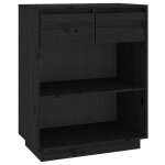 Vidaxl armoire console noir 60x34x75 cm bois de pin solide