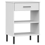Vidaxl armoire console avec pieds en mtal blanc bois pin massif oslo