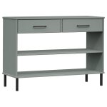 Vidaxl armoire console avec pieds en m�tal gris bois pin massif oslo