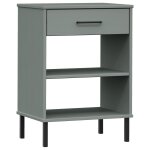 Vidaxl armoire console avec pieds en m�tal gris bois pin massif oslo