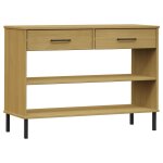 Vidaxl armoire console avec pieds en m�tal marron bois pin massif oslo