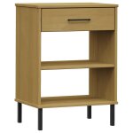 Vidaxl armoire console avec pieds en mtal marron bois pin massif oslo