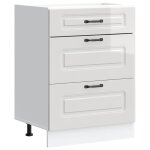 Vidaxl meuble bas de cuisine  kalmar  bois d'ingnierie blanc brillant