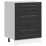 Vidaxl meuble bas de cuisine  kalmar  bois d'ingnierie noir