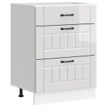 Vidaxl meuble bas de cuisine  lucca  bois d'ingnierie blanc brillant