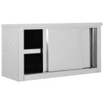 Vidaxl armoire de cuisine avec portes coulissantes 90x40x50 cm inox