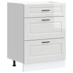 Vidaxl meuble bas de cuisine  porto  bois d'ingnierie blanc brillant