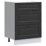 Vidaxl meuble bas de cuisine � porto � en bois d'ing�nierie noir
