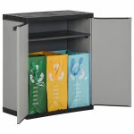Vidaxl armoire � d�chets de jardin gris et noir 68x40x85 cm pp