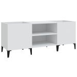Vidaxl armoire  disques blanc 121x38x48 cm bois d'ingnierie