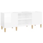 Vidaxl armoire � disques blanc brillant 121x38x48 cm bois d'ing�nierie