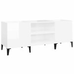 Vidaxl armoire � disques blanc brillant 121x38x48 cm bois d'ing�nierie